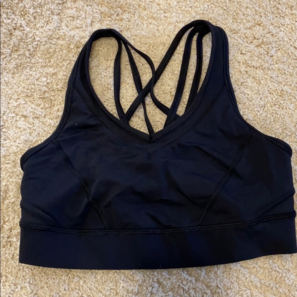 Lululemon strappy sports bra, size 6 black